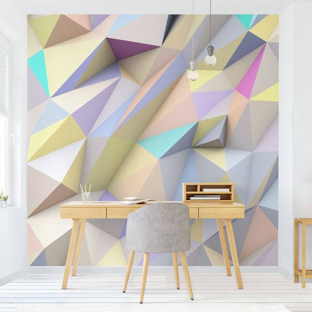 Küche Dekoration Geometrische Pastell Dreiecke in 3D