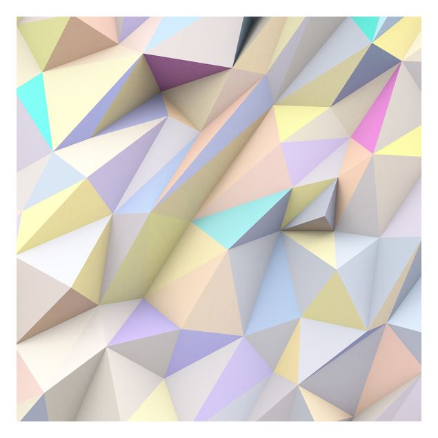 Fototapete modern Geometrische Pastell Dreiecke in 3D