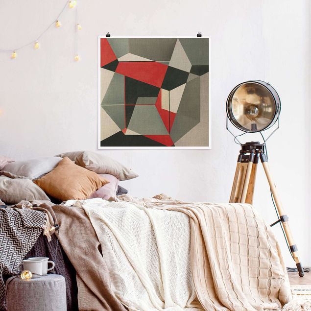 Poster abstrakte Kunst Geometrischer Fuchs