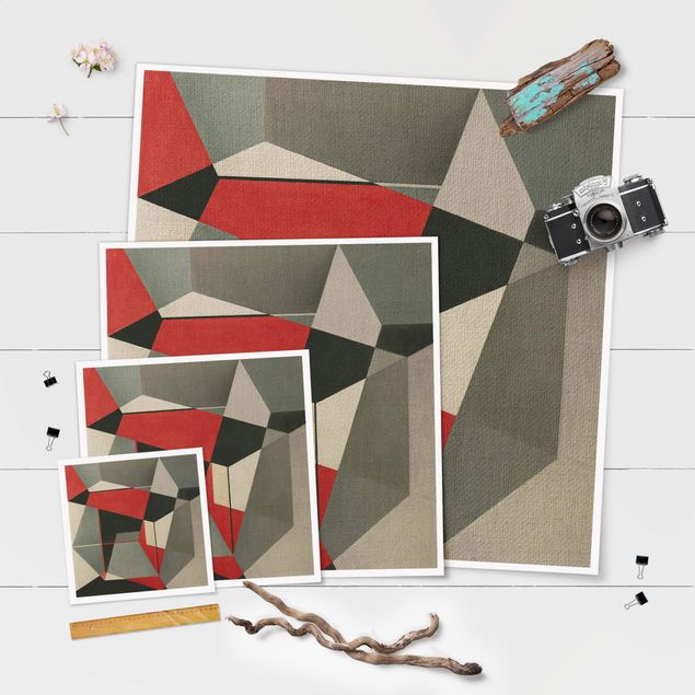 Poster - Geometrischer Fuchs - Quadrat 1:1