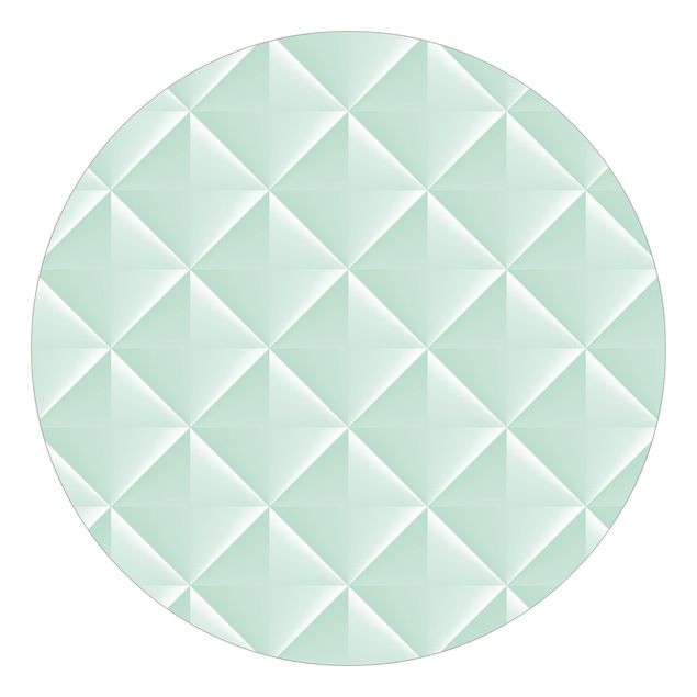Mustertapeten Geometrisches 3D Rauten Muster in Mint