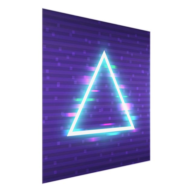 Glasbilder Geometrisches Dreieck in Neonfarben