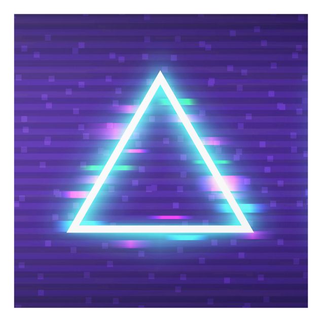 Glasbild - Geometrisches Dreieck in Neonfarben - Quadrat