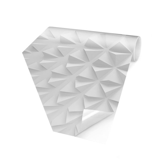 Wandtapete weiss Geometrisches Muster 3D Effekt