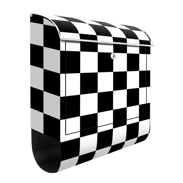 Briefkästen Schwarz-Weiß Geometrisches Muster Schachbrett Schwarz Weiß