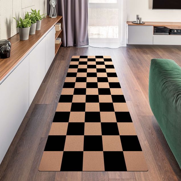 Teppiche Schachbrettmuster Geometrisches Muster Schachbrett Schwarz Weiß