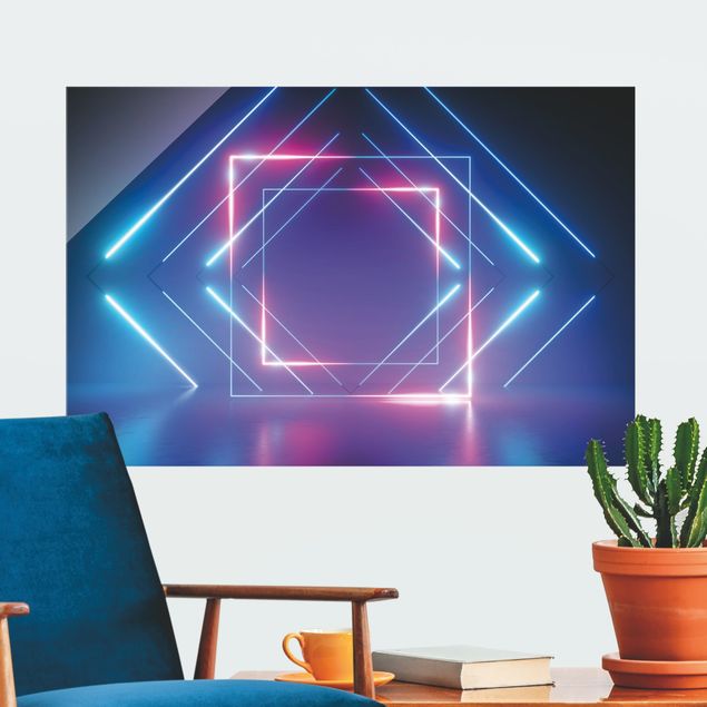 Wandbilder Modern Geometrisches Neonlicht