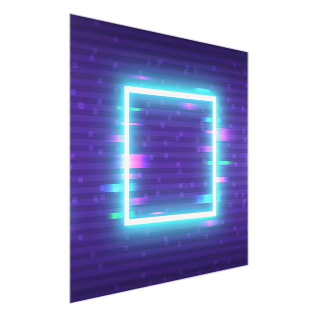 Bilder auf Glas Geometrisches Quadrat in Neonfarben