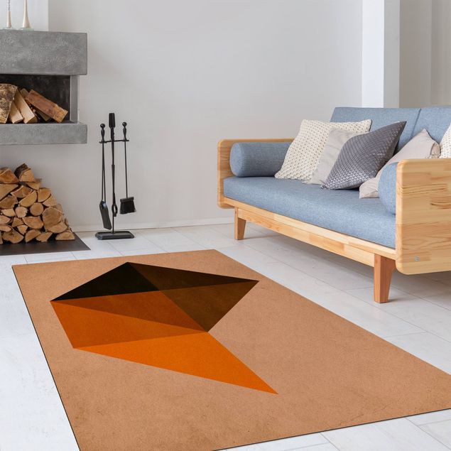 Teppich orange Geometrisches Trapez