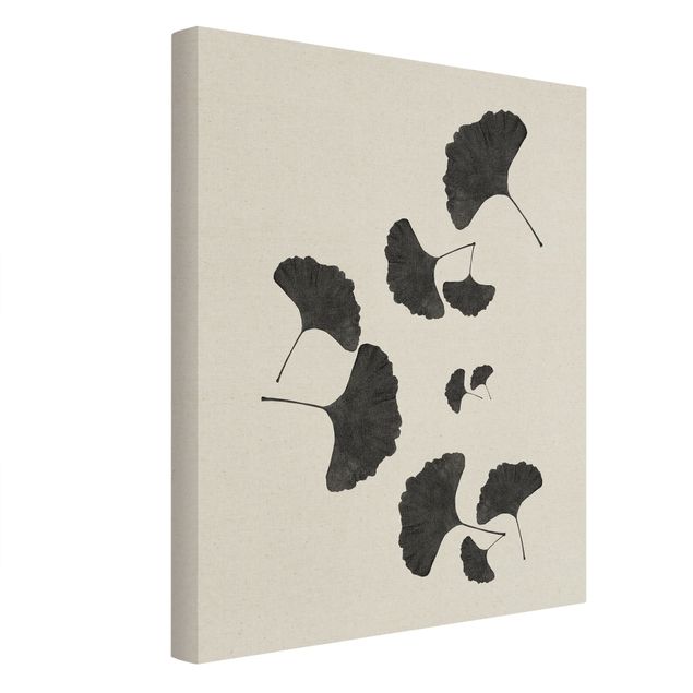 Leinwandbilder Ginkgo Komposition in Schwarz-Weiß