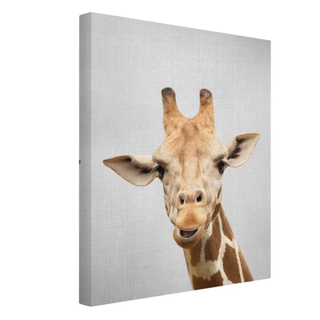 Leinwand schwarz-weiß Giraffe Gundel