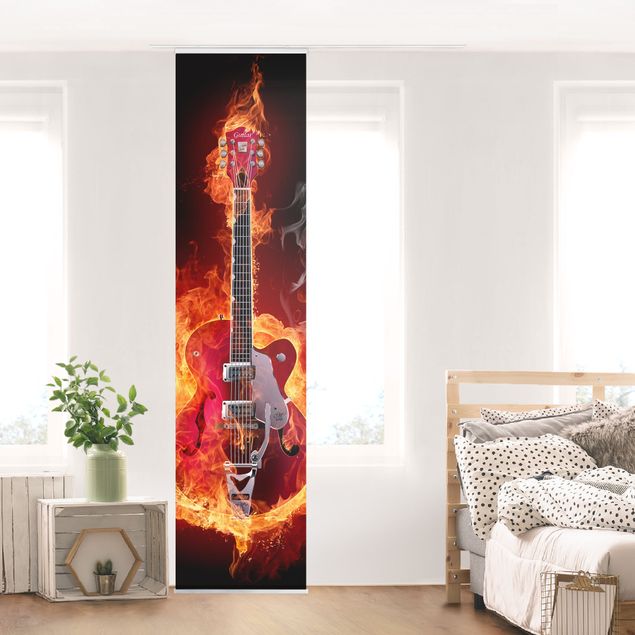 Küche Dekoration Gitarre in Flammen