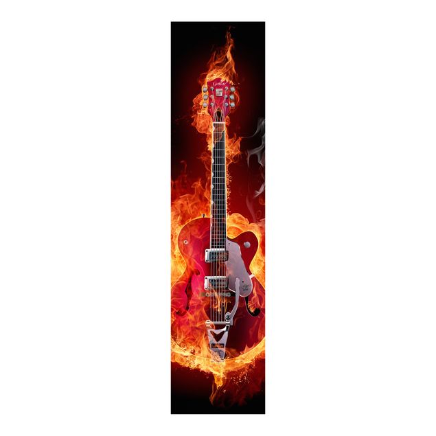 Schiebegardinen Gitarre in Flammen