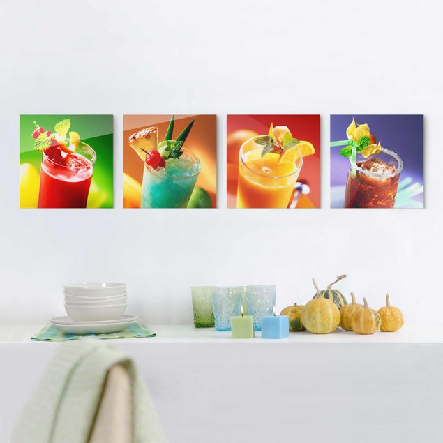 Wandbilder Modern Bunte Cocktails