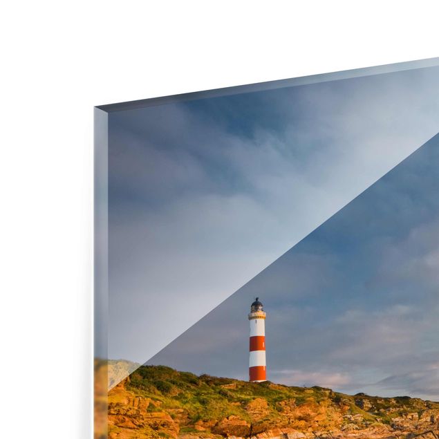 Glasbilder Landschaften Leuchtturm Trio Collage
