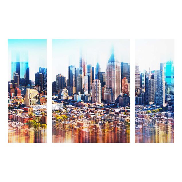 Glasbild Skyline Manhattan Skyline Urban Stretch