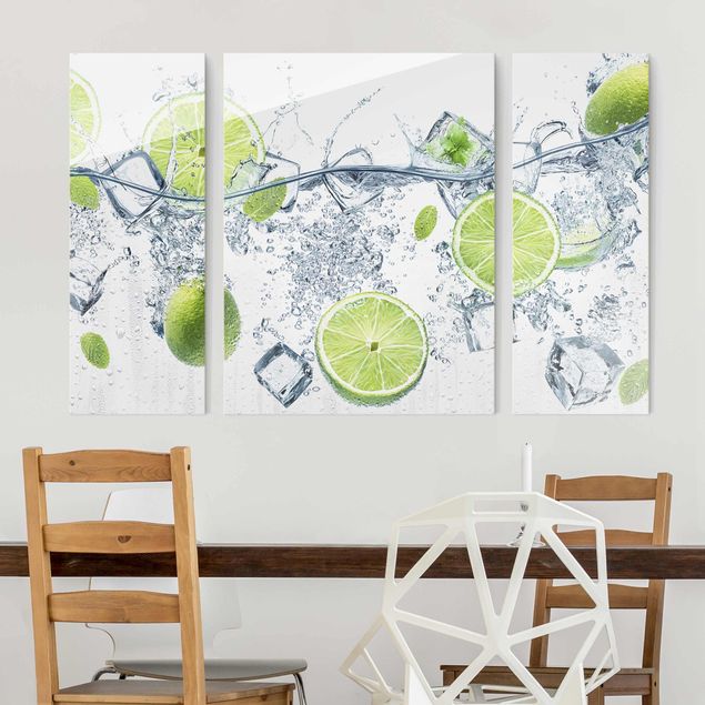 Wandbilder Modern Erfrischende Limette 3-teilig
