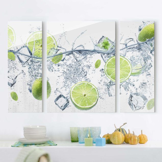 Wanddeko Küche Erfrischende Limette 3-teilig