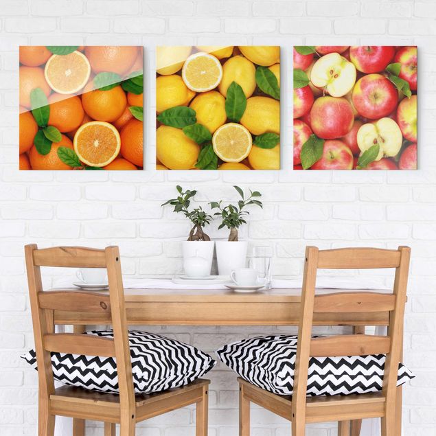 Wanddeko Küche Früchte Trio