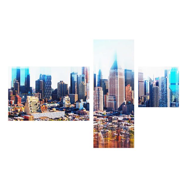 New York Glasbild Manhattan Skyline Urban Stretch