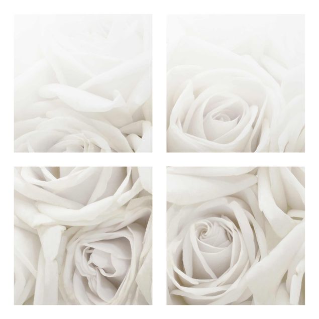 Wanddeko Küche Weiße Rosen