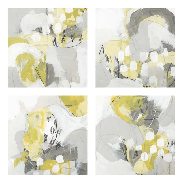 Wandbilder Abstrakt Zitronen im Nebel Set II