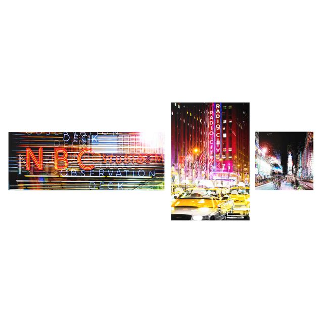 Glasbilder Städte Times Square City Lights