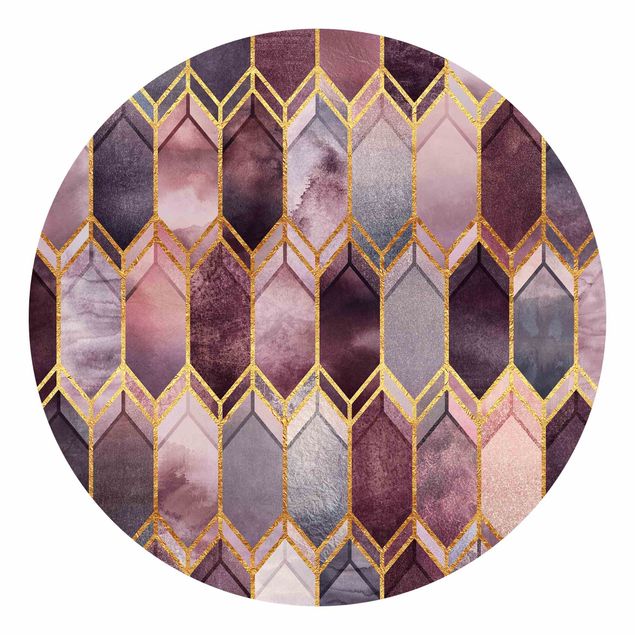 Fototapete modern Glasmalerei geometrisch Rosé Gold