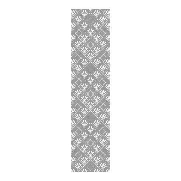 Flächenvorhang Muster Glitzeroptik mit Art Deco Muster auf Grau