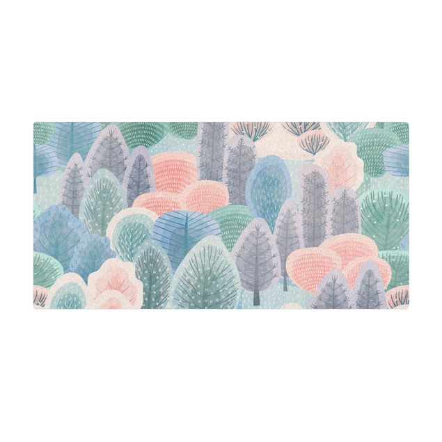 Teppich Esszimmer Glücklicher Wald in Pastell