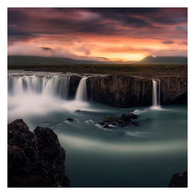 Tapete Natur Goðafoss Wasserfall in Island