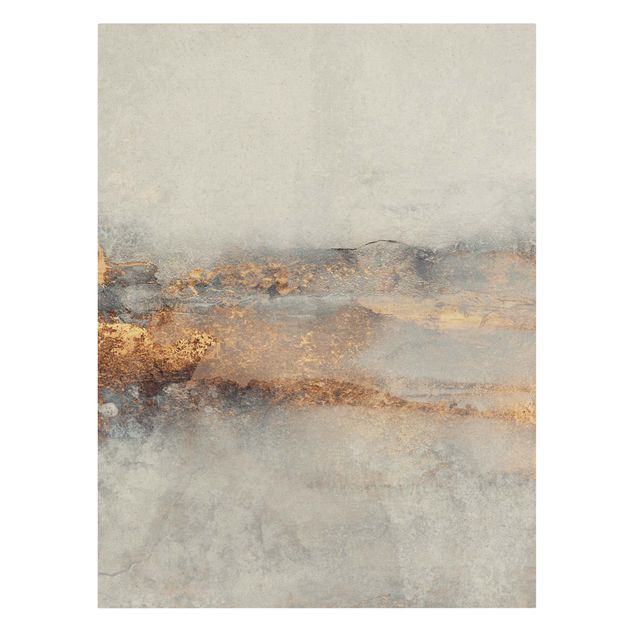 Elisabeth Fredriksson Kunstdrucke Gold-Grauer Nebel