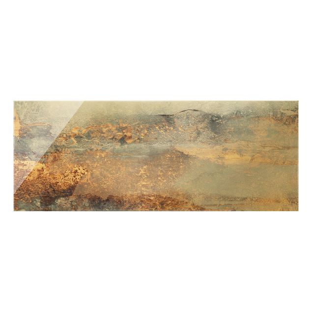 Wandbilder Grau Gold-Grauer Nebel