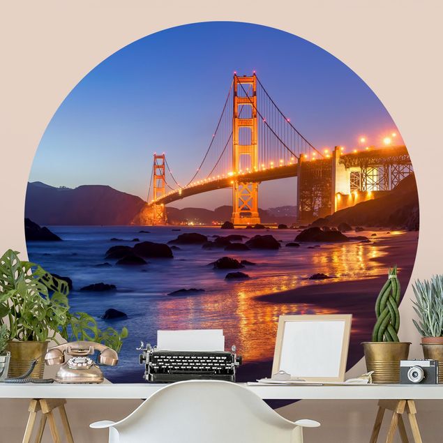 moderne Fototapete Golden Gate Bridge am Abend