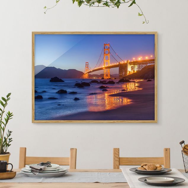 Wanddeko Küche Golden Gate Bridge am Abend