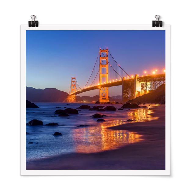 Wandbilder Modern Golden Gate Bridge am Abend