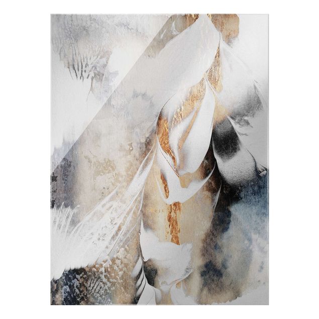 Elisabeth Fredriksson Bilder Goldene abstrakte Wintermalerei