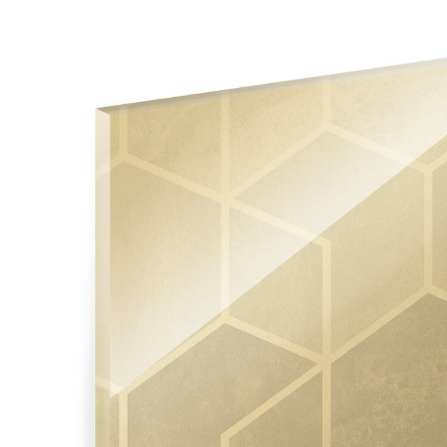 Elisabeth Fredriksson Kunstdrucke Goldene Geometrie - Sechsecke Schwarz Weiß