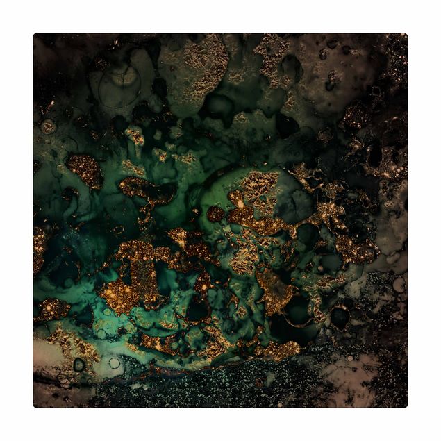 Teppich Esszimmer Goldene Meeres-Inseln Abstrakt