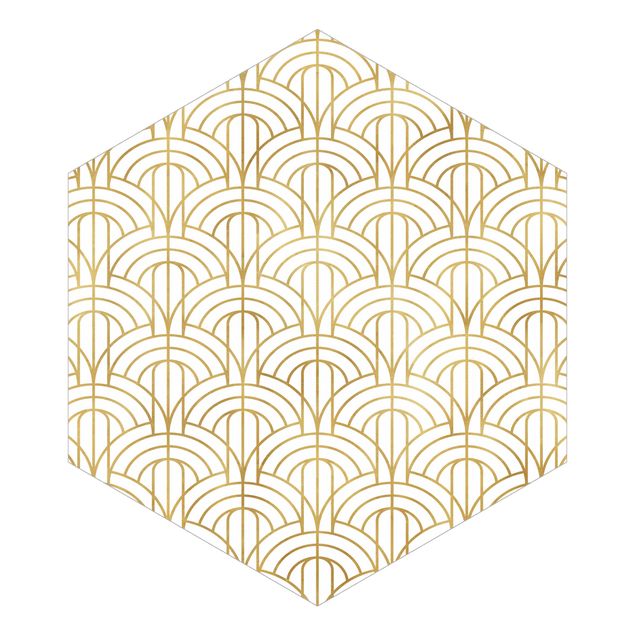 Fototapete Goldenes Art Deco Muster XXL