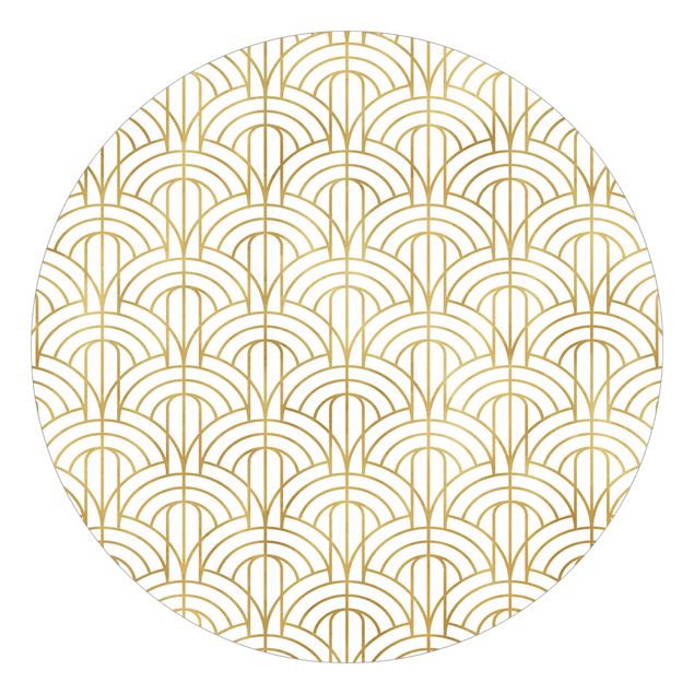 Wandtapete gold Goldenes Art Deco Muster XXL