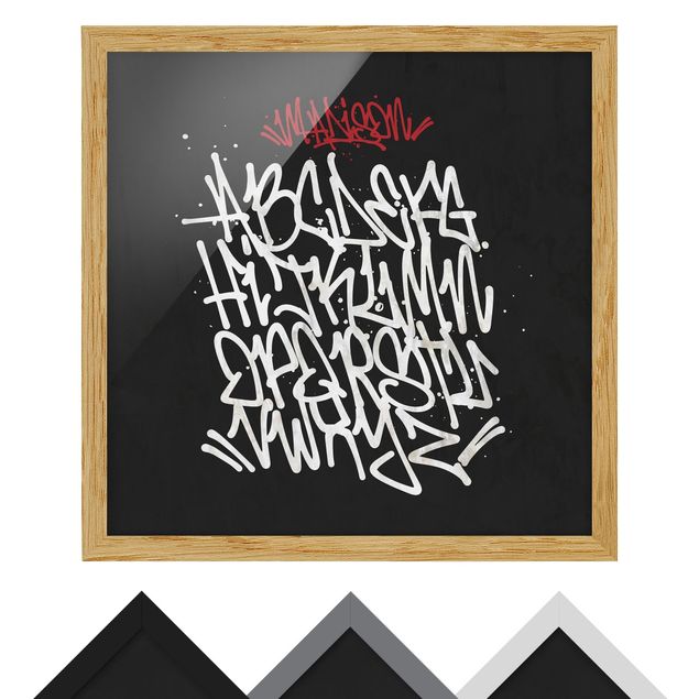 gerahmte Bilder Graffiti Art Alphabet