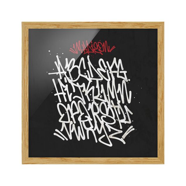 Wandbilder Schwarz Graffiti Art Alphabet