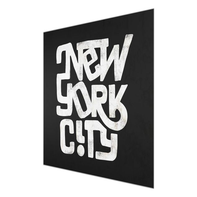 Wandbilder Schwarz-Weiß Graffiti Art Calligraphy New York City Schwarz