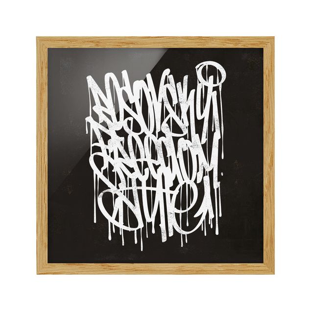 Wandbilder Schwarz-Weiß Graffiti Art Freedom Style