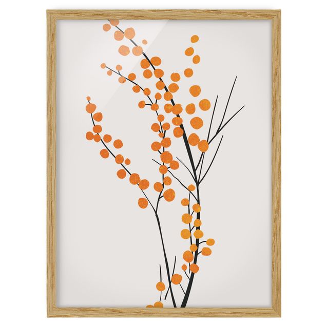 Wandbilder Floral Grafische Pflanzenwelt - Beeren Orange