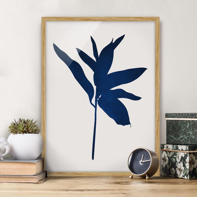 Wanddeko Küche Grafische Pflanzenwelt - Blau