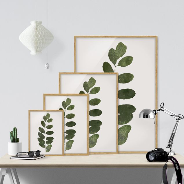 Wandbilder Blumen Grafische Pflanzenwelt - Dunkelgrün