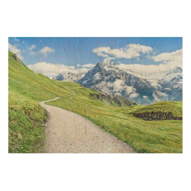 Holzbilder Landschaften Grindelwald Panorama