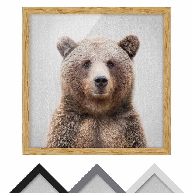 Wandbilder Schwarz-Weiß Grizzlybär Gustel